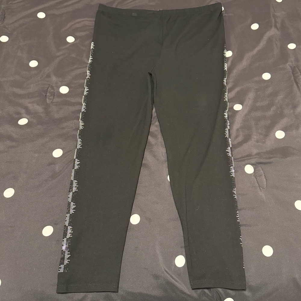 Black Leggings with Sparkle Detail